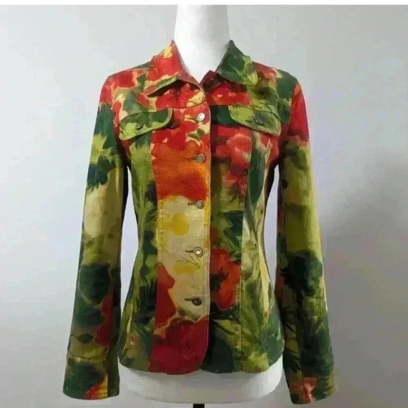 Vintage Léa Kanth Bright Floral Denim Ensemble (Rare) - Picture 1 of 10